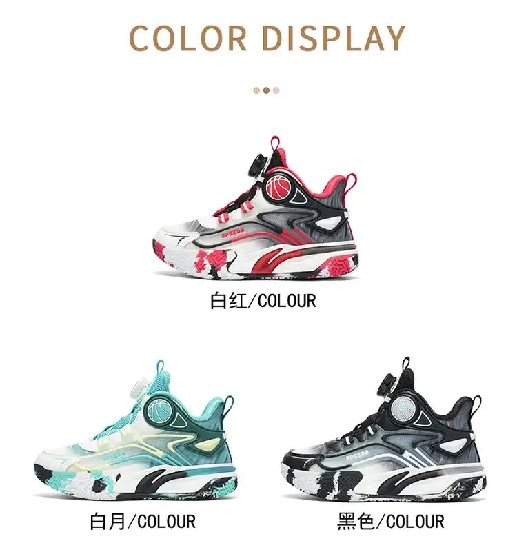 Boys Basketball Shoes Training Running Sports Sneakers Spring Autumn New Style Middle Large Children Boy Knob Movement Footwear