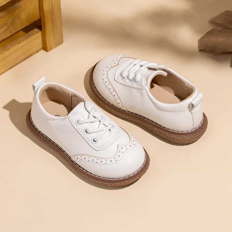 New Spring Autumn Children Formal Leather Shoes Causal Girls Fashion Flat Shoes Versatile Kids Boys Uniform Performance Shoes