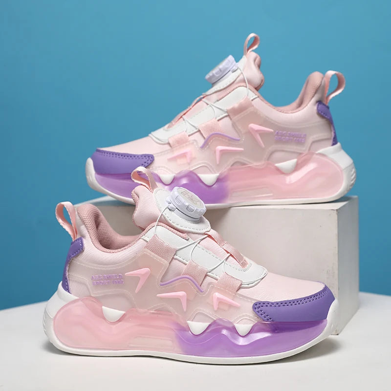 Children Sports Shoes for Girl Leather Wear-Resistant Comfortable Walking Shoes Soft Non Slip Thick Casual Kids Sneakers