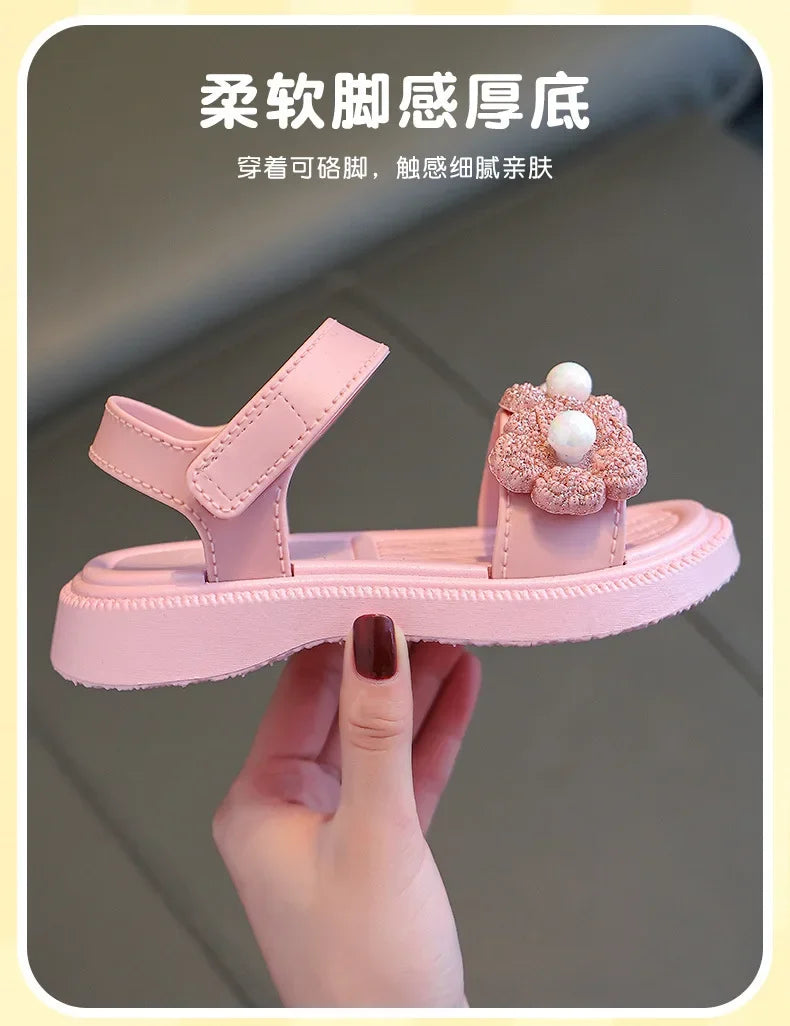 Outdoor Summer Versatile Girls Sandals Children Princess Shoes Casual School Kids Shoes Beach Sandals Children Students Kids