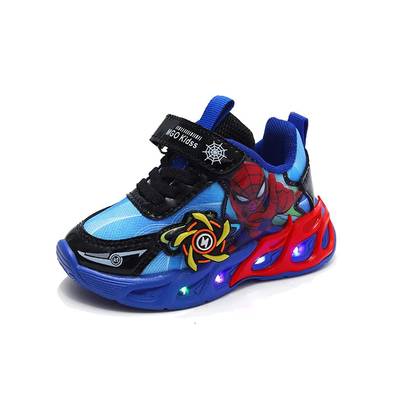 Kids'Casual Shoes Sneakers Led Light Cartoon Mesh Autumn Fashion Running Shoes For Boys Breathable Anti-slip Red Blue Size 21-30