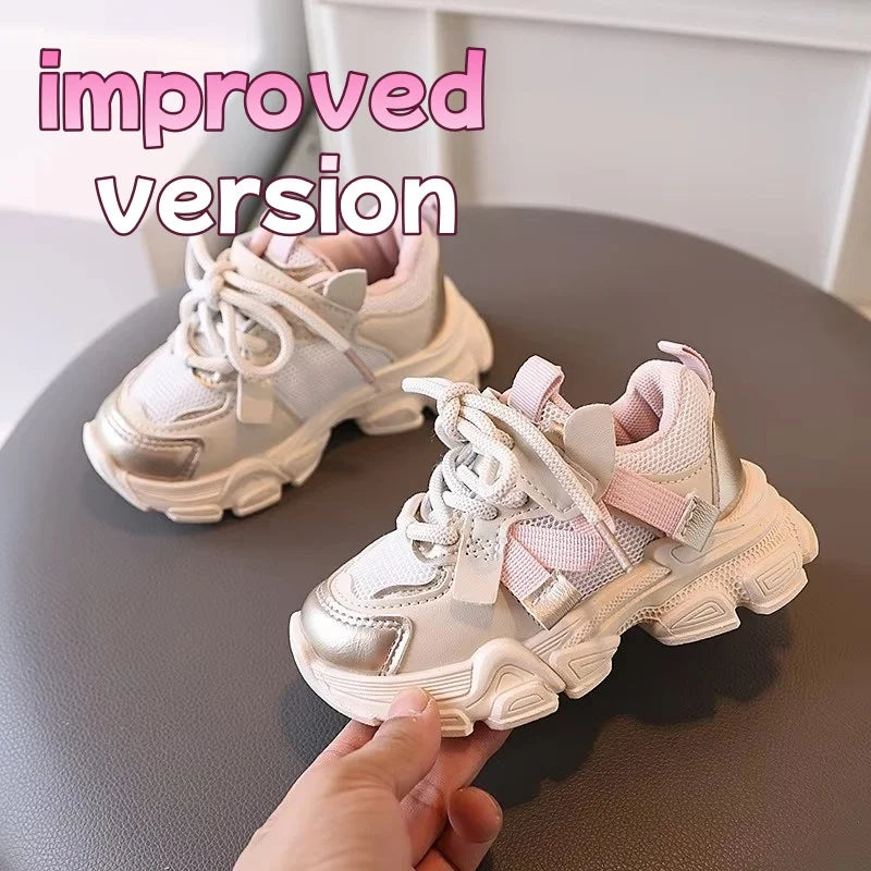 Girls & Boys Casual Sneakers Soft Sole Sports Shoes For Child Autumn colorful