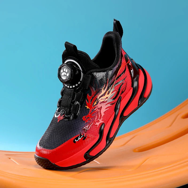 2025 New Children's Casual Sneakers Fashion Rotary Buckle Sports Shoes Kids Running Sneakers Spring Comfortable Boy Trainers