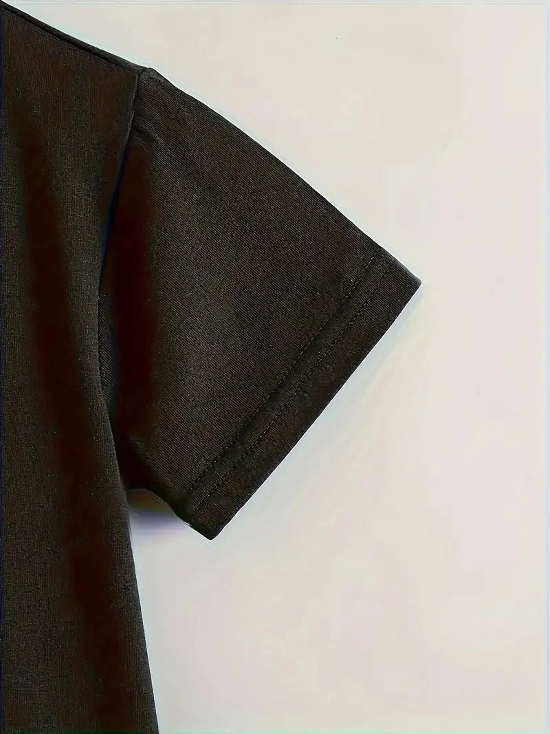 2 Piece Car Print Short Sleeve Suit, Suitable For Boys Summer Wear