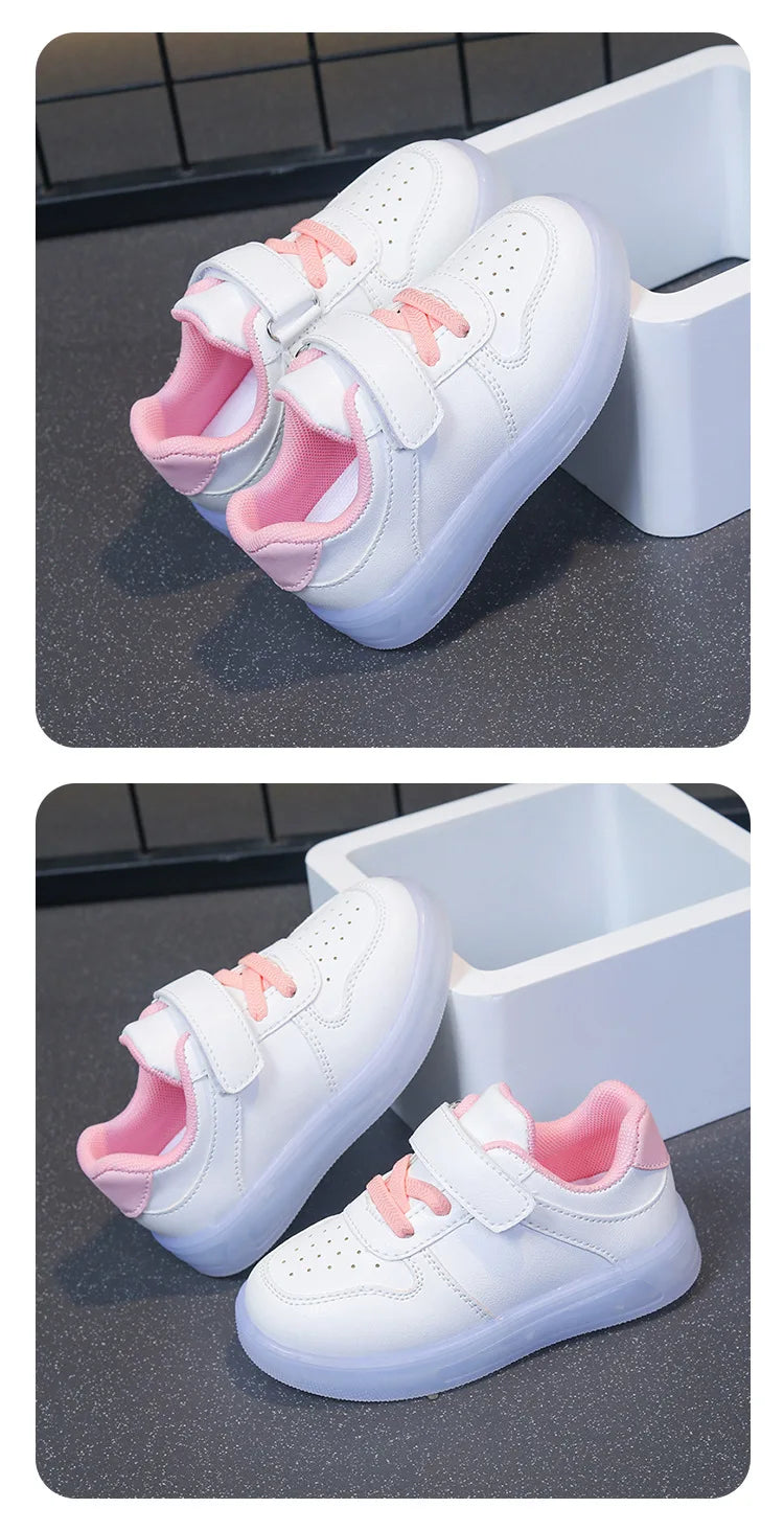 Zapatos Fashion Girls' Sneakers 2025 Spring New Kids Luminous Shoes Breath Boys Shoes Anti Slip Girls Casual Shoe Кроссовки