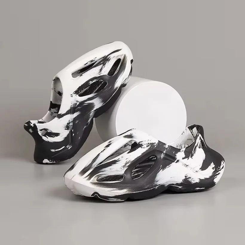 summer Home Slippers Non-Slip shoes man Beach Cloud Sandals House Flip Flops Leaf Platform Thick Bottom Soft Female Ladies 2025