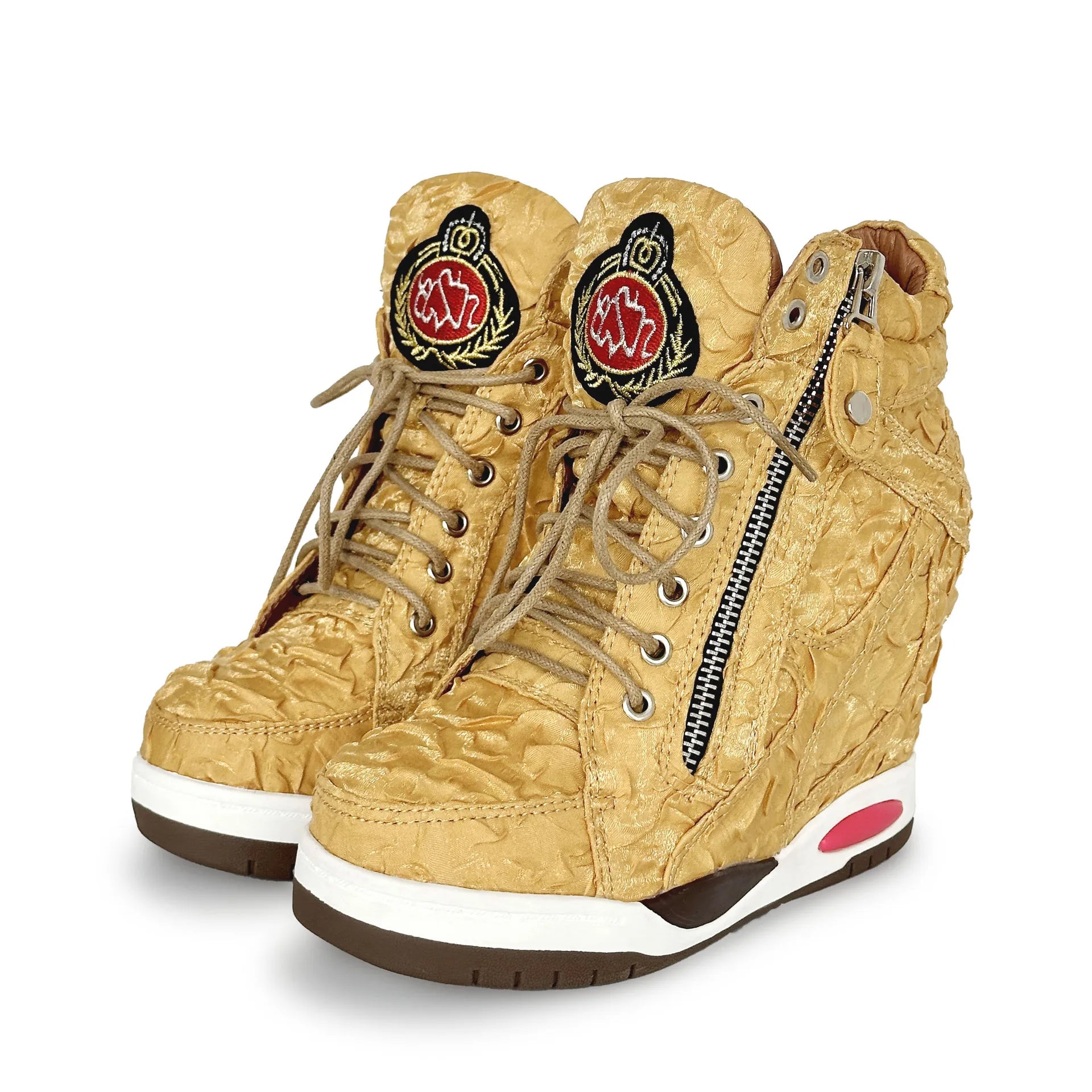 Womens Sneakers Shoes 2025 Fashion Platform Designer Thick Sole Casual Hoof Heels TPR Autumn Round Toe Solid High Increased Inte