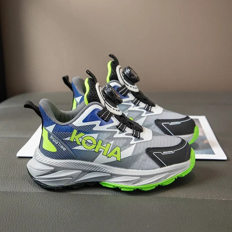 Boys Running Shoes with Rotating Buttons Breathable Comfortable Dad Sneakers Kids Sports Shoes for Autumn Season New Arrival