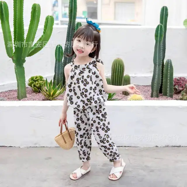 Summer Flower Two-piece Set Baby Girl Clothes Fashion Clothes Toddler Girl Clothes (Available)