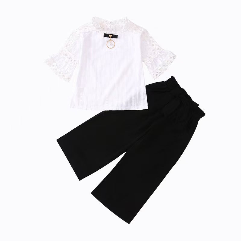 Angugu Girls Summer Suit  New Children's Clothes Foreign Style