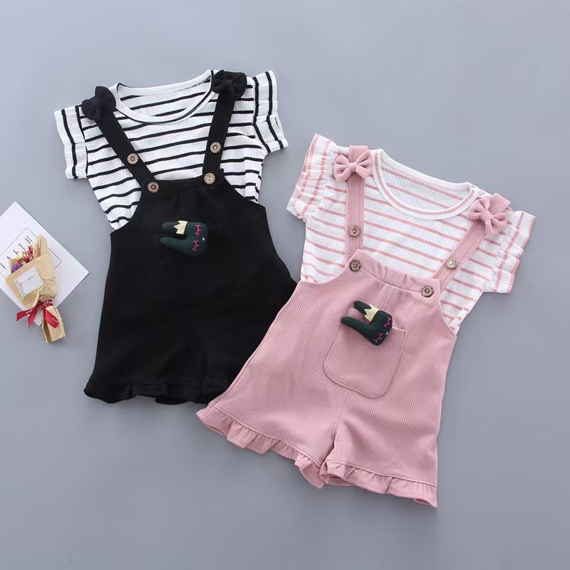 BibiCola Summer Girl Clothes Set Children Fashion Tops+Shorts 2PCS Tracksuit For Girls Kids Birthdys Clothing Suit Outfits
