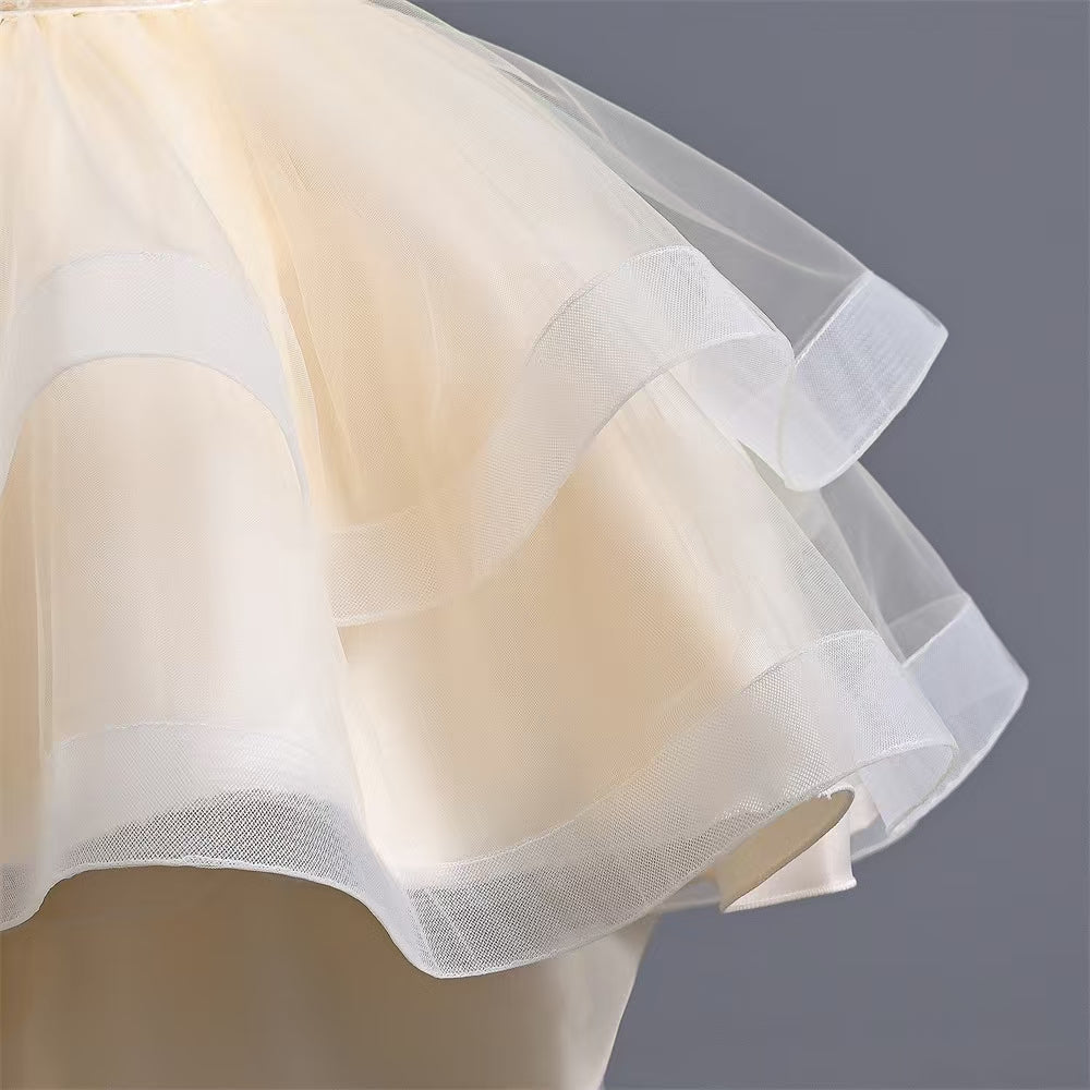 Children Summer Short Sleeve Girl Fairy Birthday Flower Dress (Available)