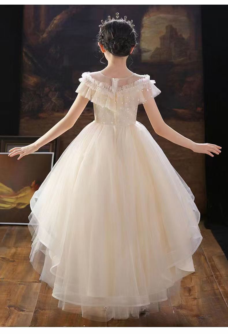 Children's Dress High-end Trailing Princess Dress (Available)