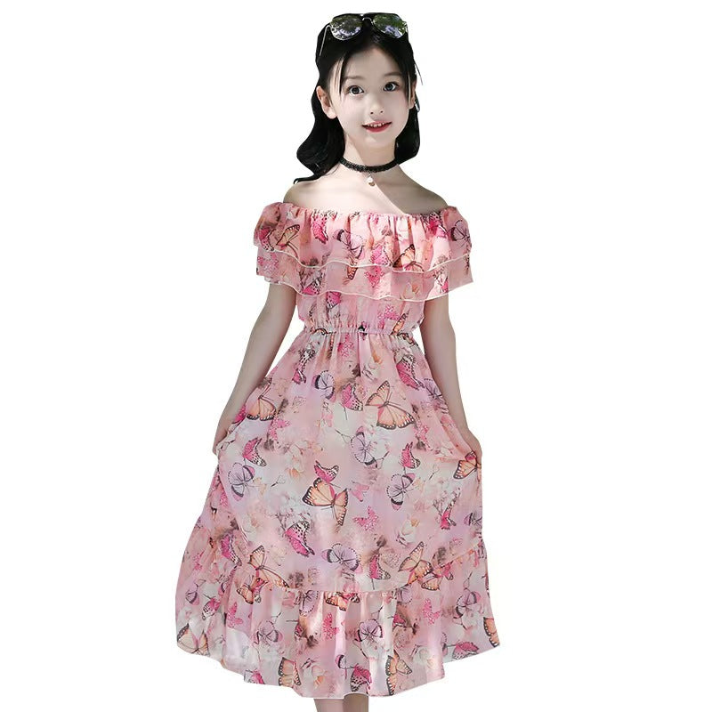 Girls Fashion Print Flower Dress