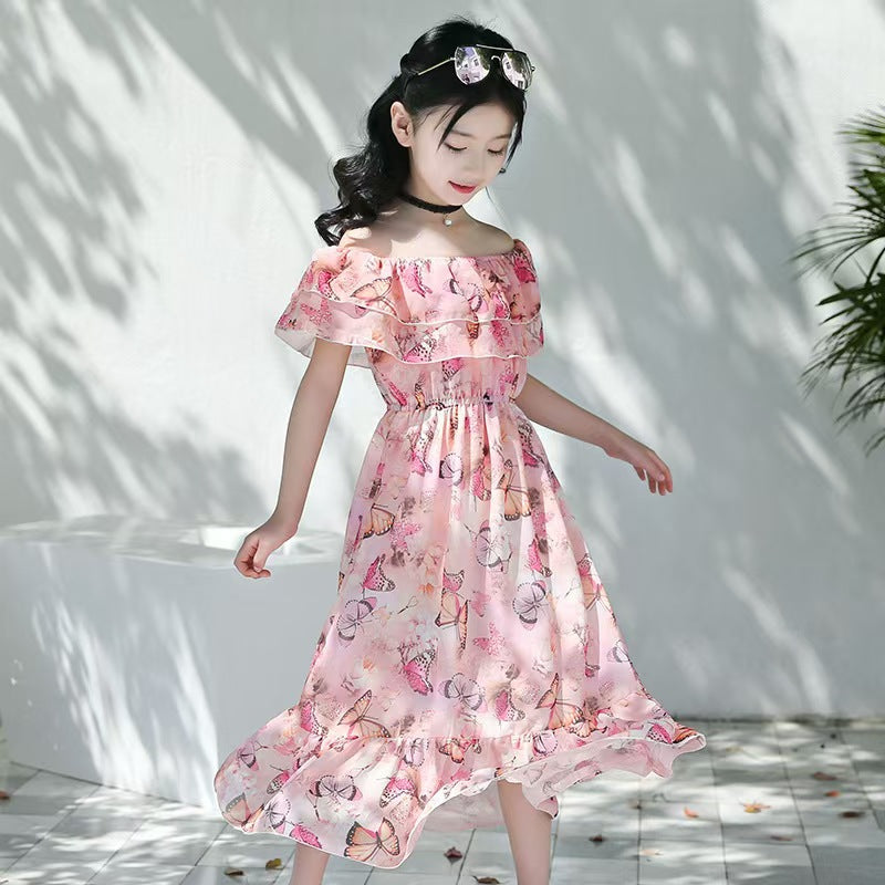 Girls Fashion Print Flower Dress