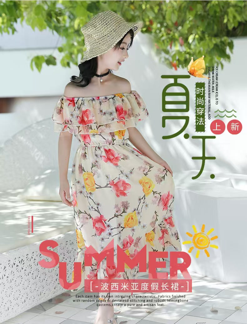 Girls Fashion Print Flower Dress