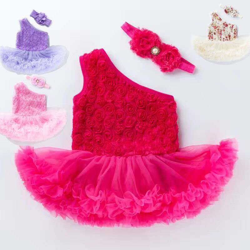 Newborn Spring Clothes Off-shoulder Girls' Dress