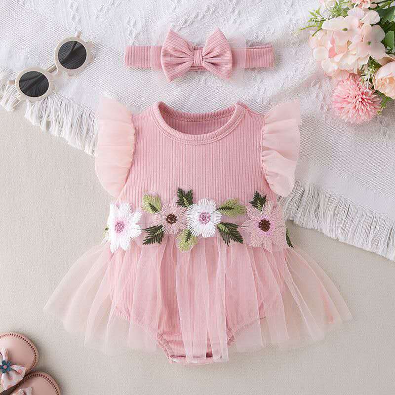 summer European and American style small flying sleeves dress ( Available )