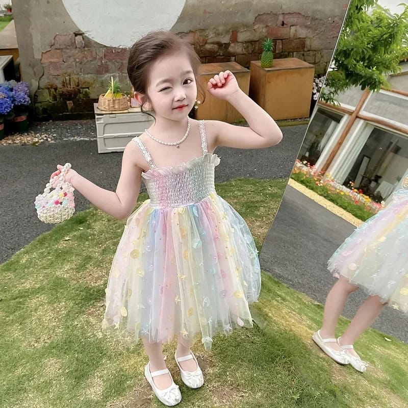 Children's Clothing Super Fairy Girl Princess Dress Child Suspender Skirt Dress (Available)