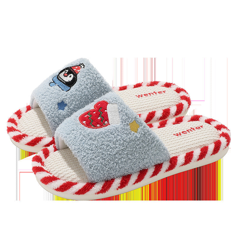 Breathable Sweat-absorbent Home Indoor Cotton Wear-resistant Fluffy Slippers Wholesale