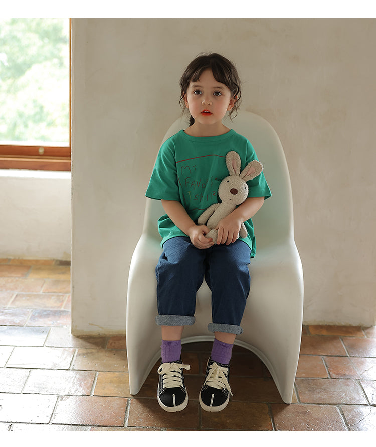 Versatile Cotton Cartoon Short Sleeve T-shirt