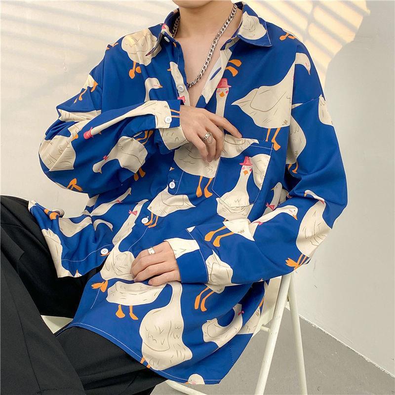 Mens Temperament Fashion Casual Printed Shirt (Available)