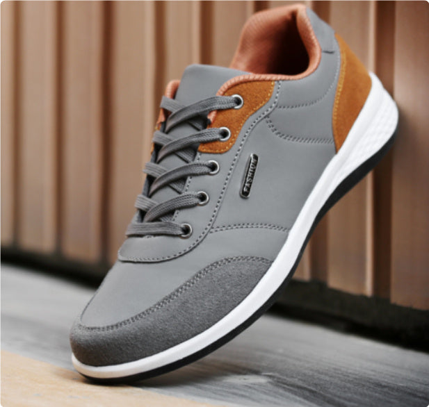 Fashion Light Sports Casual Men Shoes Autumn New Lace-Up Shoes Microfiber Leather Casual Shoes FLats Sneakers