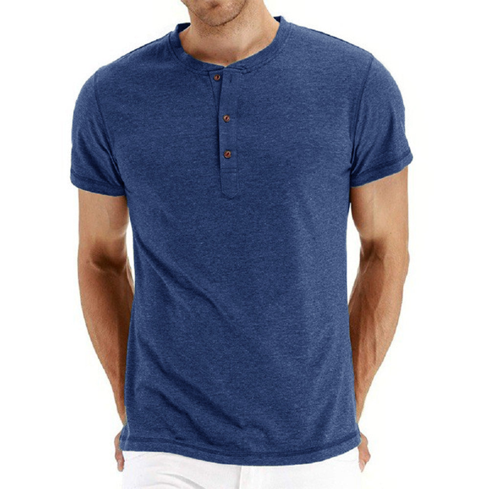 Men's Casual Solid Color Short-sleeved T-shirt