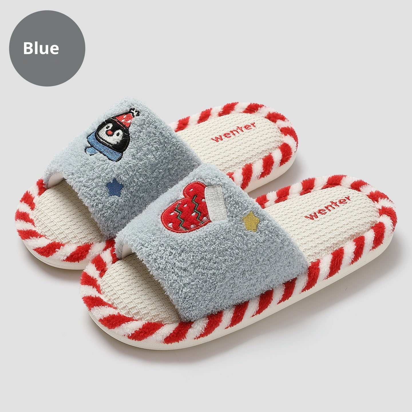 Breathable Sweat-absorbent Home Indoor Cotton Wear-resistant Fluffy Slippers Wholesale