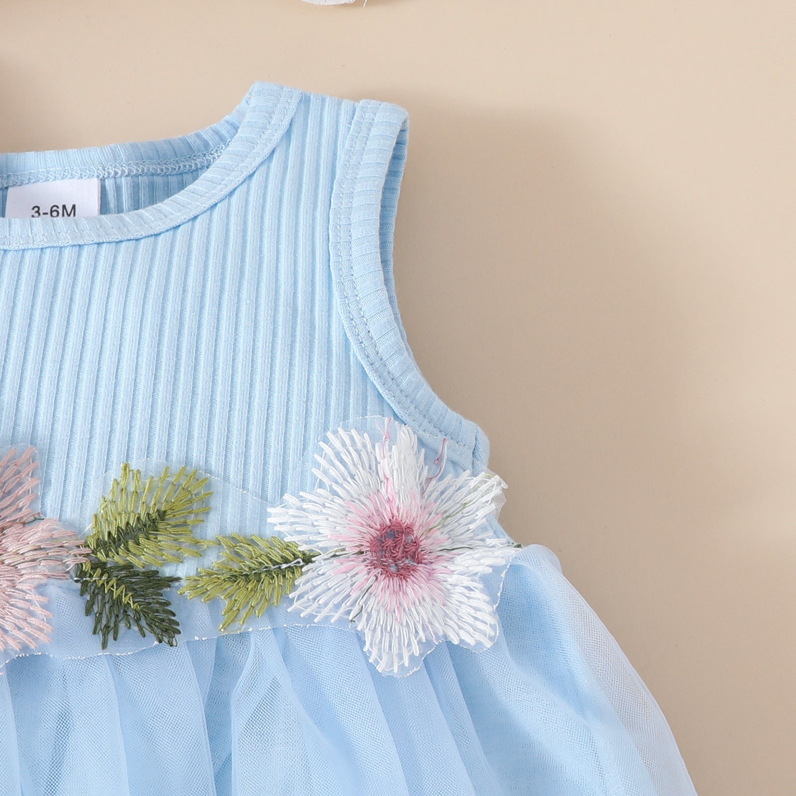 Girls' Sleeveless Short Top Mesh Dress (Available )