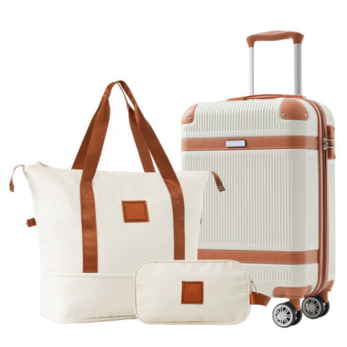 Hardshell Luggage Sets 3 Piece Carry-on Suitcase Double Spinner Wheels With TSA Lock