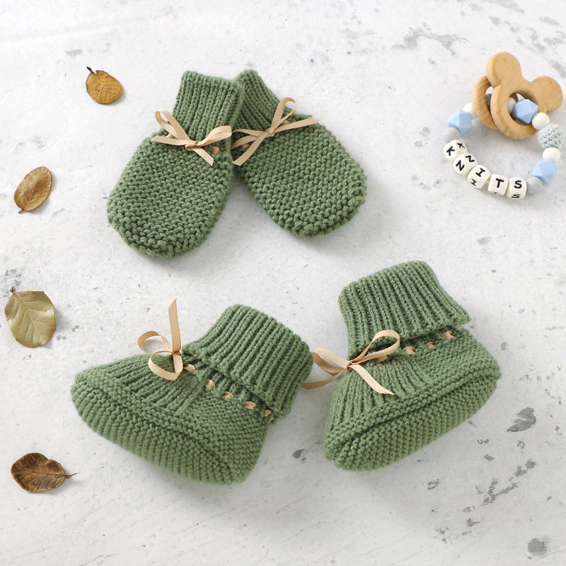 Baby Shoes Glove Set Knitted Newborn