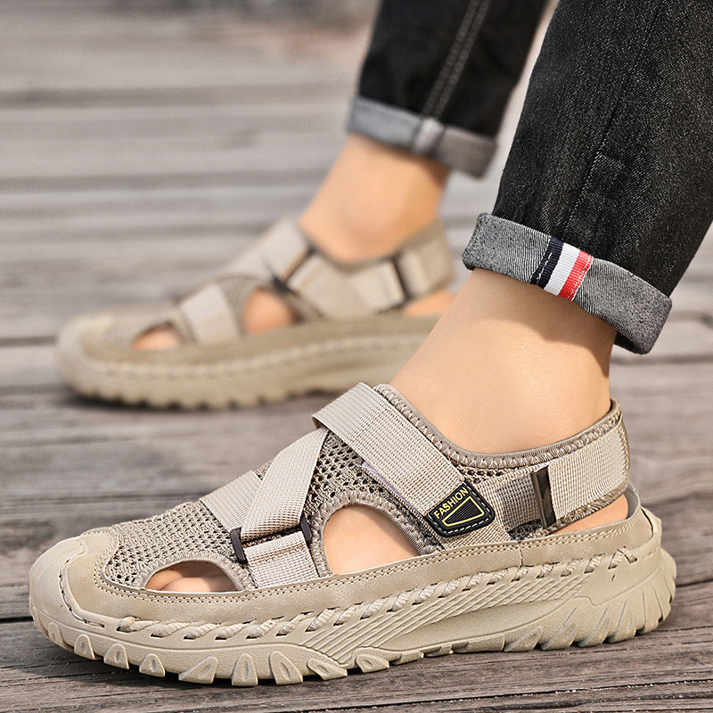 Summer Men's Hollow Mesh Surface Breathable Trendy Casual Shoes All-matching Sandals