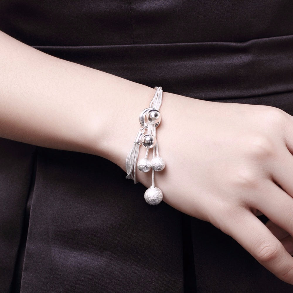 Five Thread Bead Necklace Bracelet Earring Set