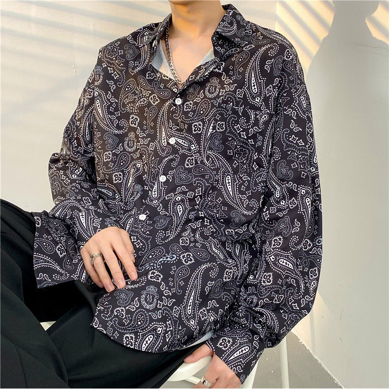 Mens Temperament Fashion Casual Printed Shirt (Available)