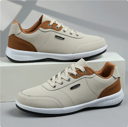 Fashion Light Sports Casual Men Shoes Autumn New Lace-Up Shoes Microfiber Leather Casual Shoes FLats Sneakers (Available)