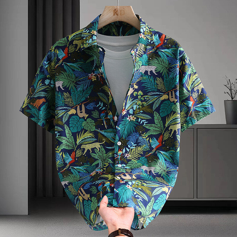 Summer Short Sleeve Shirt Men's Casual Hawaiian Style
