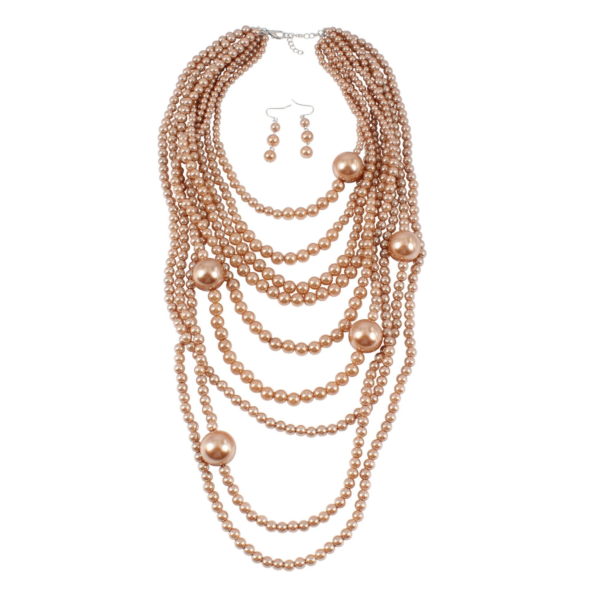 Fashion Exaggerated Multi Layer Pearl Necklace Set