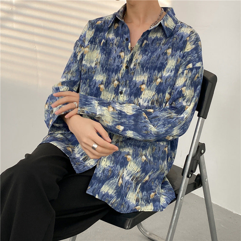 Mens Temperament Fashion Casual Printed Shirt (Available)