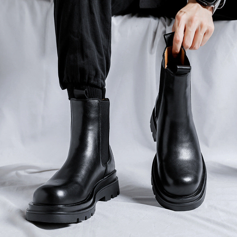 Chelsea Men's High-top Smoke Pipe British Martin Boots