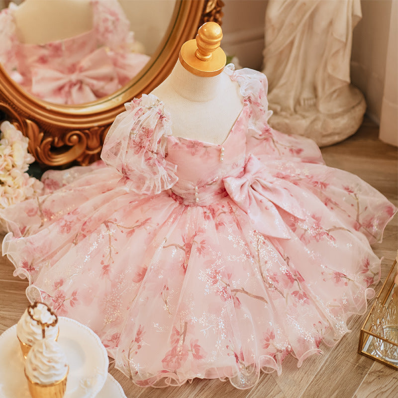 Bride Fellow Kids Wedding Birthday Party Sweet Evening Dress
