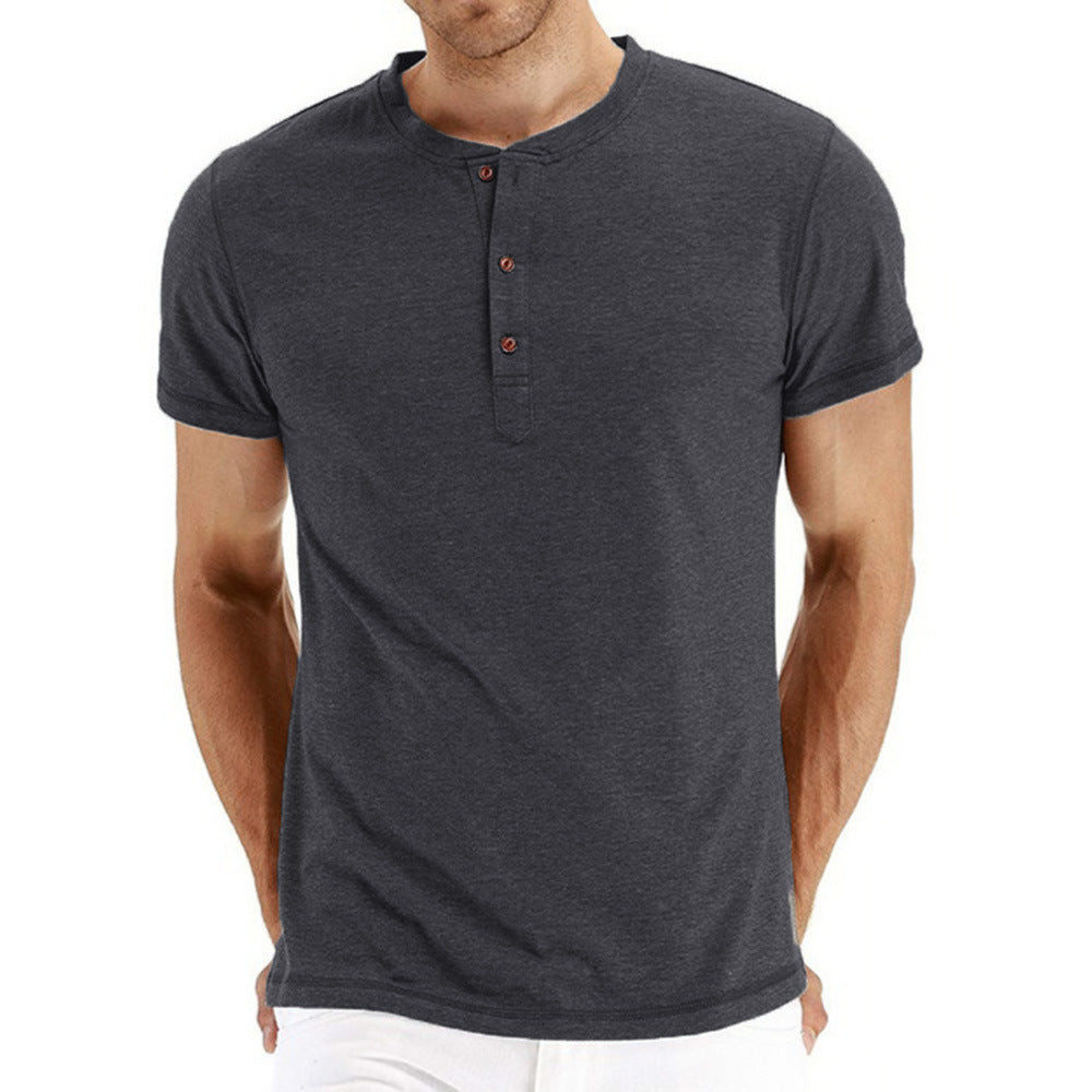 Men's Casual Solid Color Short-sleeved T-shirt