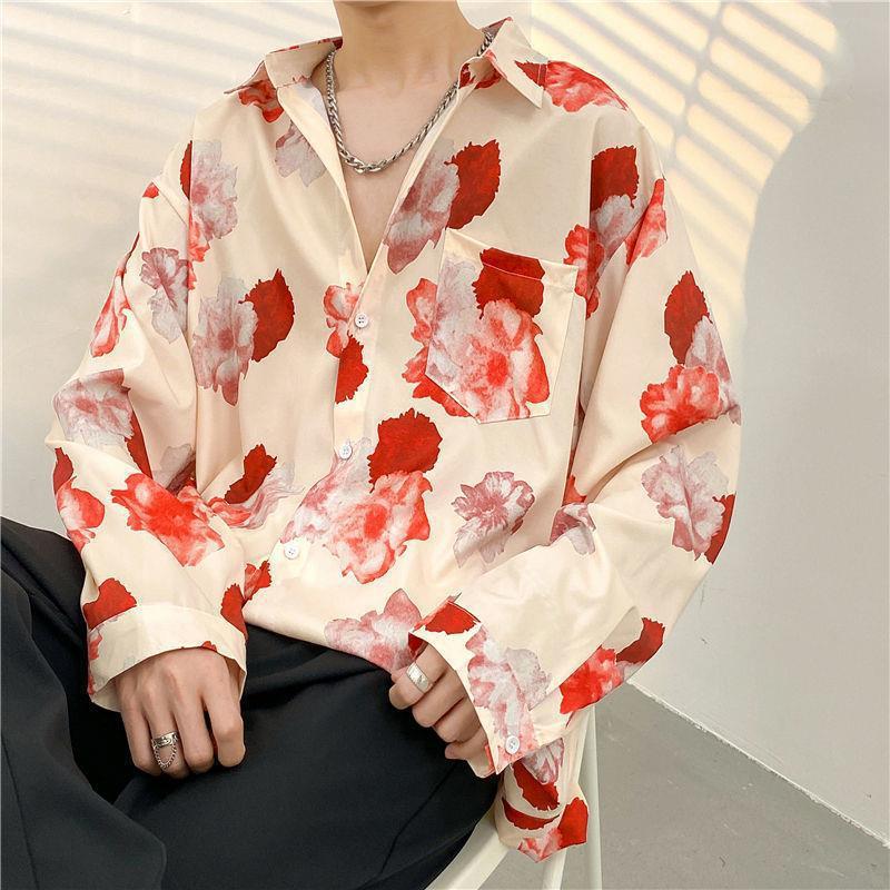 Mens Temperament Fashion Casual Printed Shirt (Available)
