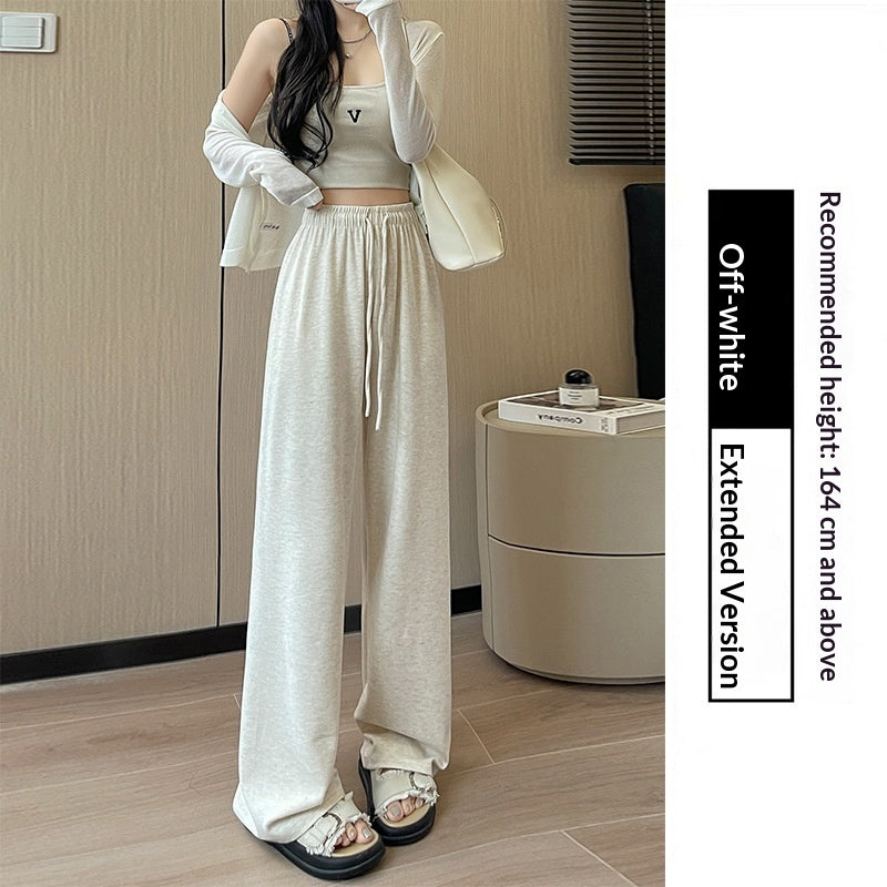 High-waisted Straight-leg Knit Wide-leg Pants For Women