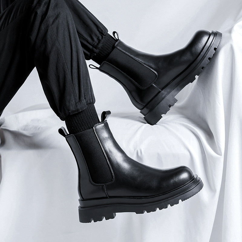 Chelsea Men's High-top Smoke Pipe British Martin Boots