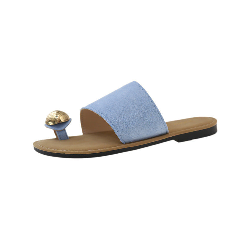 Women's Versatile Flat Bottomed French Toe Flip Flops