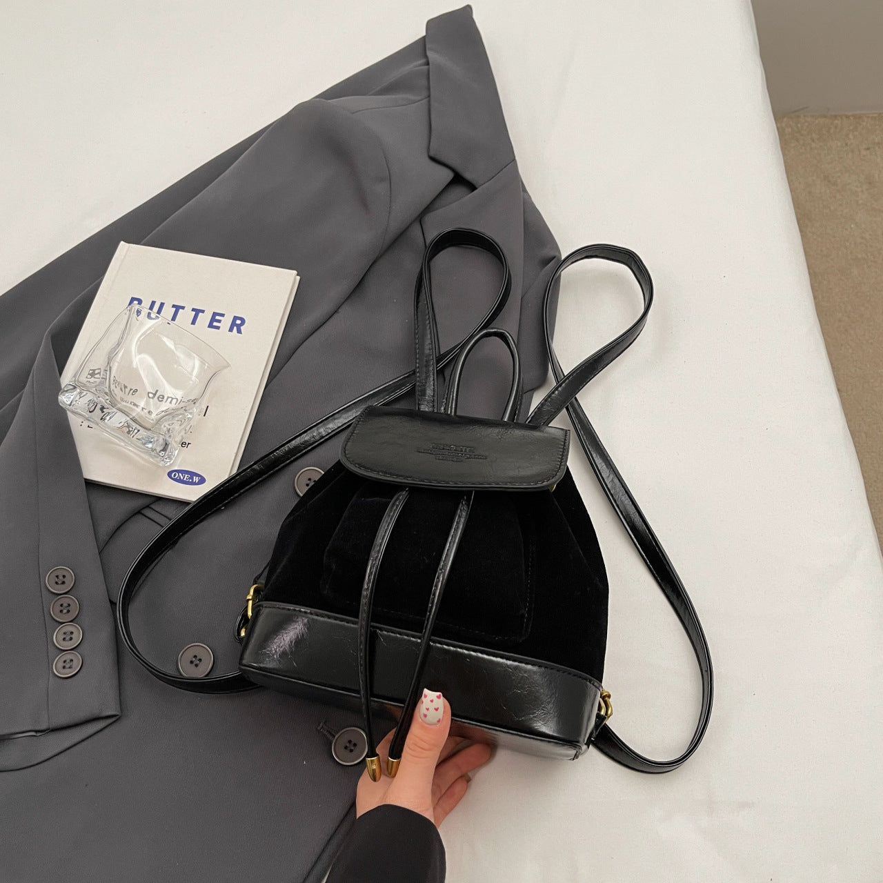 Autumn Winter Retro Suede Women's Backpack