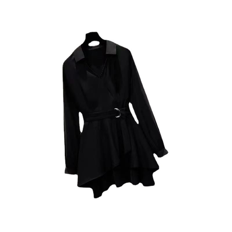 Large Size Women's Clothing Fashionable Fitted Waist Figure Flattering Shirt