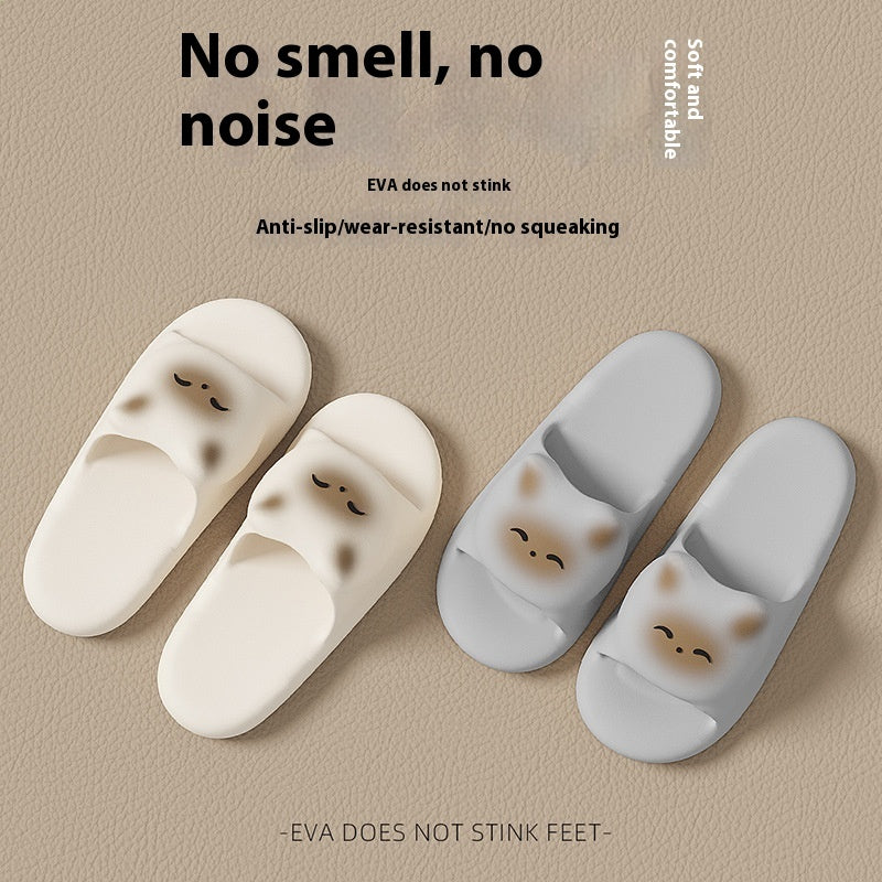 Cartoon Kitten Women's Soft Bottom Non-slip Eva Slippers