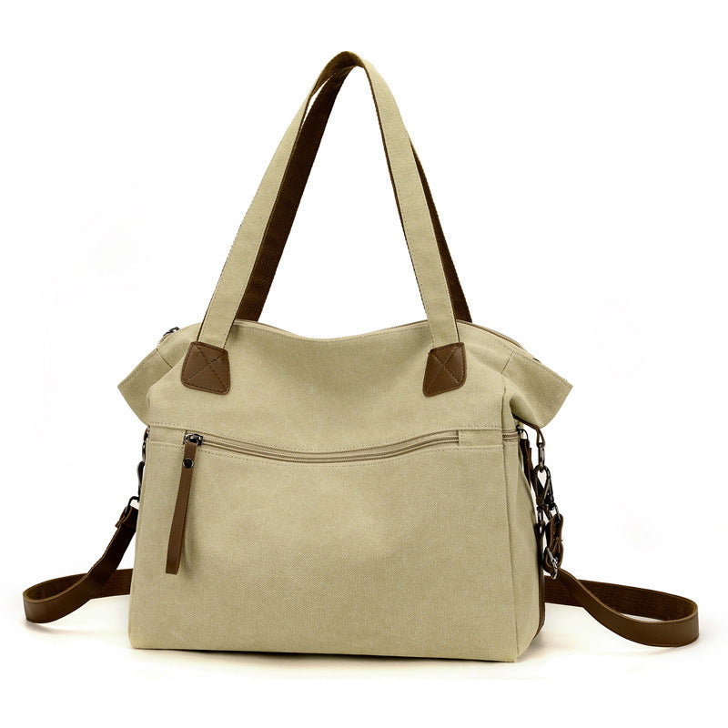 Large Capacity Fashion Casual All-match Retro Canvas Bag For Women  ( Available )